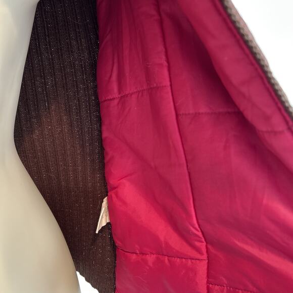 Free People Nordic Southwest Boho Brown And Purple Puffer Vest With Hoodie Sz ?? - Picture 10 of 12